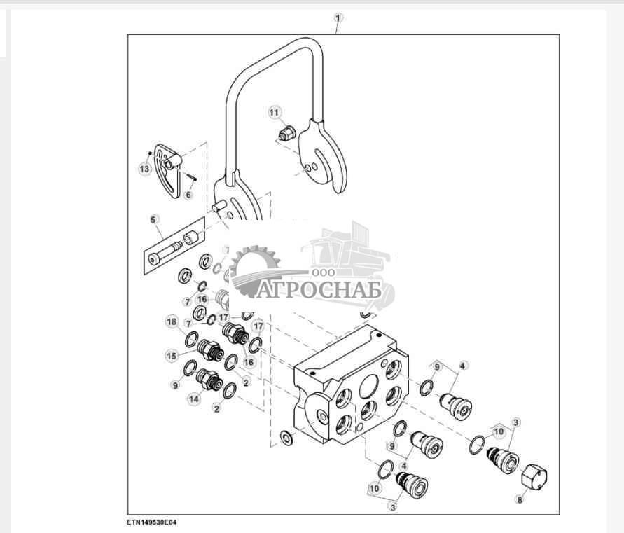Клапан муфты быстрого подключения с подъемным цилиндром 70 mm 